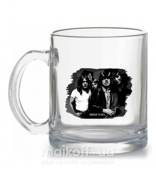 Чашка стеклянная AC DC Band Прозрачный фото