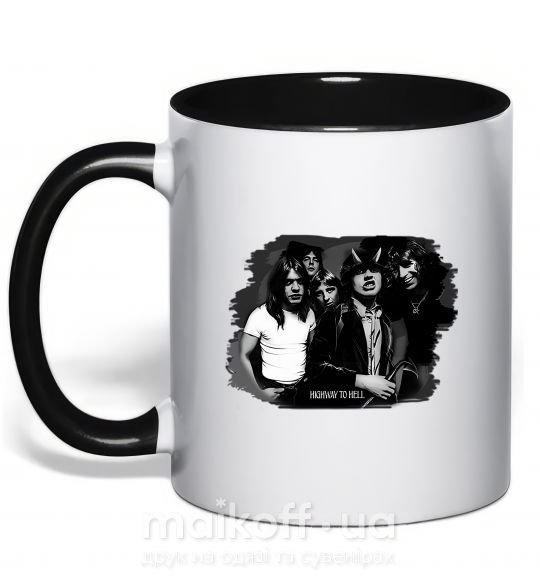 Чашка с цветной ручкой AC DC Band Черный фото
