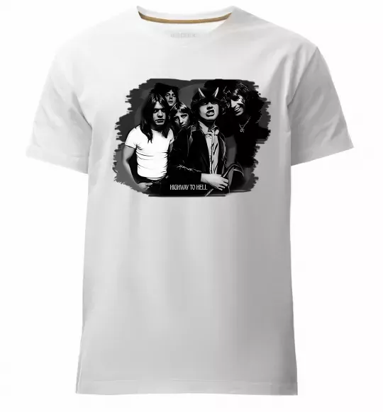 Мужская премиум футболка AC DC Band Белый фото