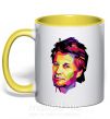 Чашка з кольоровою ручкою Jon Bon Jovi Сонячно жовтий фото