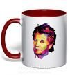 Чашка з кольоровою ручкою Jon Bon Jovi Червоний фото