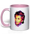 Чашка з кольоровою ручкою Jon Bon Jovi Ніжно рожевий фото