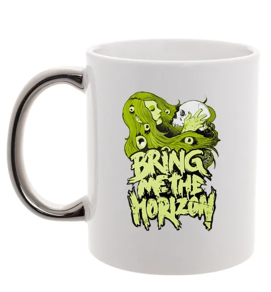 Чашка с цветной ручкой BMTH Серебро фото