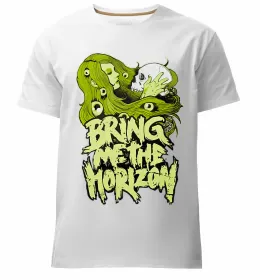 Мужская премиум футболка Weed dino Bring me the Horizon Черный фото