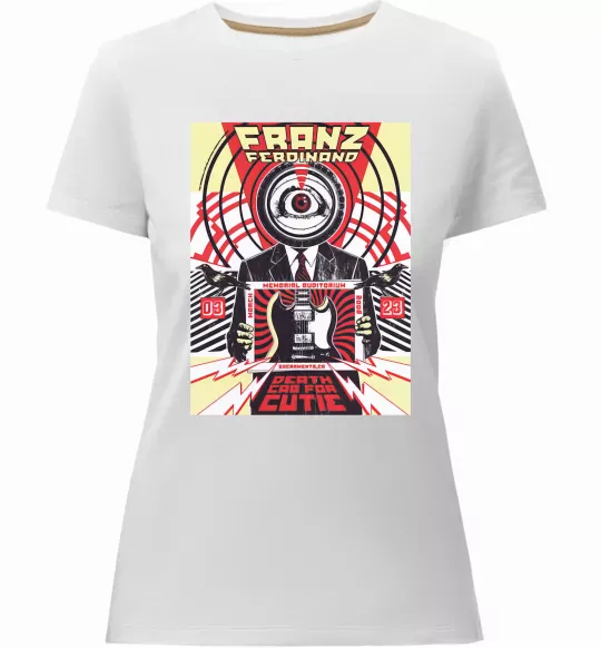 Жіноча преміум футболка Franz Ferdinand poster Білий фото