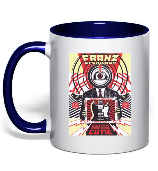 Чашка з кольоровою ручкою Franz Ferdinand poster Глибокий темно-синій фото