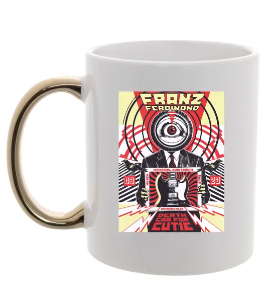 Чашка з кольоровою ручкою Franz Ferdinand poster Золото фото