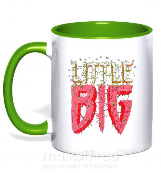 Чашка з кольоровою ручкою Little big logo Зелений фото