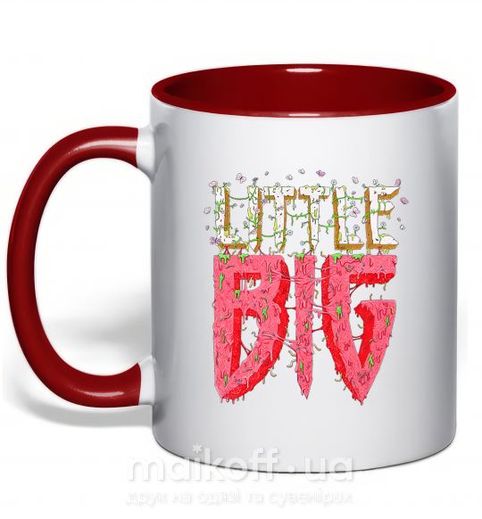 Чашка з кольоровою ручкою Little big logo Червоний фото