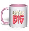 Чашка з кольоровою ручкою Little big logo Ніжно рожевий фото