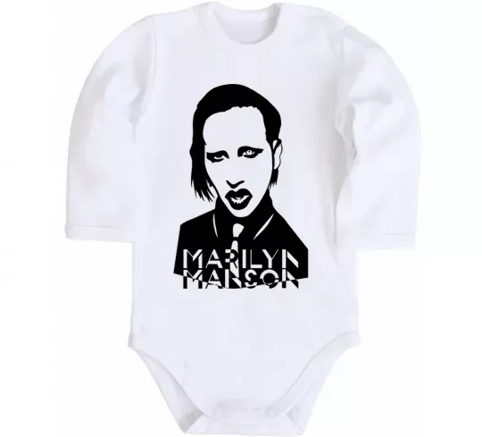 Дитячий бодік Marilyn Manson Білий фото