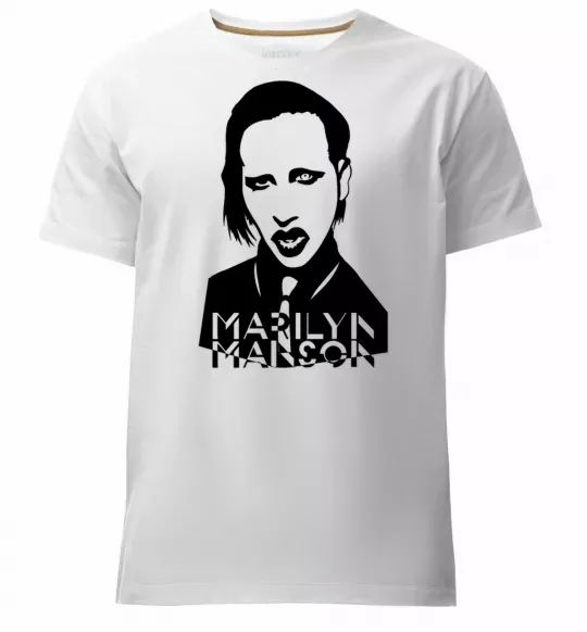 Мужская премиум футболка Marilyn Manson Белый фото