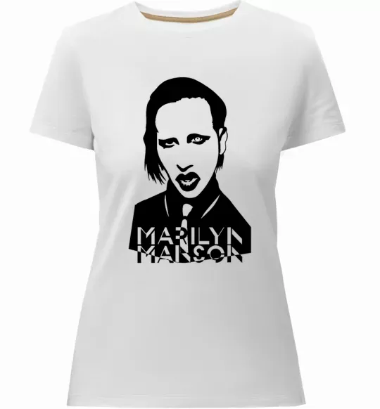 Жіноча преміум футболка Marilyn Manson Білий фото