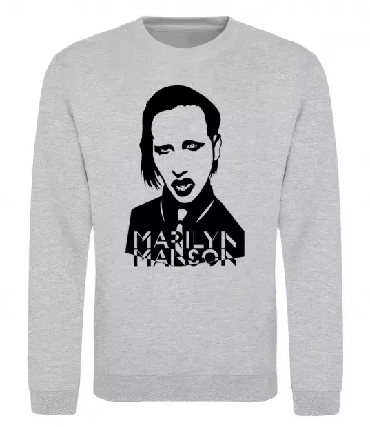 Свитшот Marilyn Manson Серый меланж фото