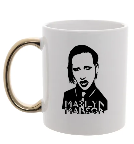 Чашка с цветной ручкой Marilyn Manson Золото фото