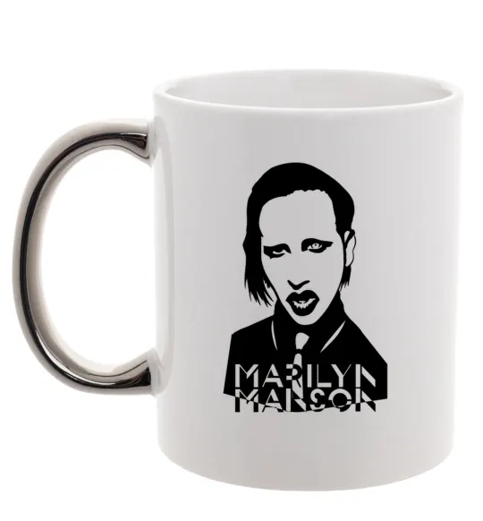 Чашка с цветной ручкой Marilyn Manson Серебро фото