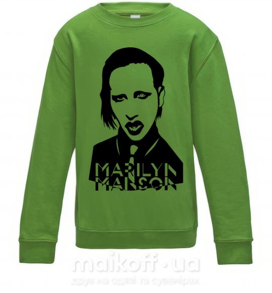 Детский Свитшот Marilyn Manson Лаймовый фото