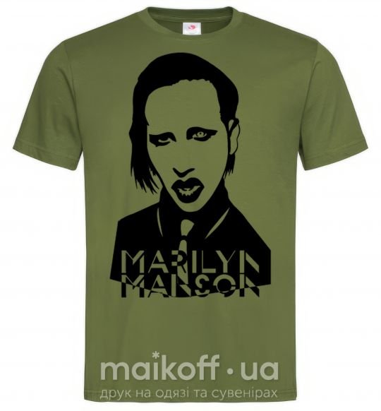 Чоловіча футболка Marilyn Manson Оливковий фото