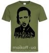 Мужская футболка Marilyn Manson Оливковый фото