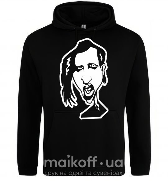 Женская толстовка (худи) Marilyn Manson face Черный фото