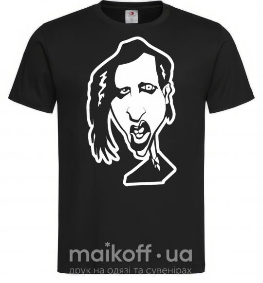 Мужская футболка Marilyn Manson face Черный фото