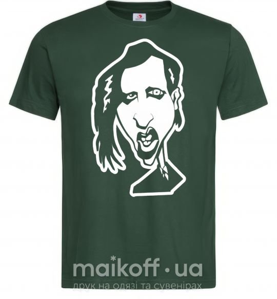 Мужская футболка Marilyn Manson face Темно-зеленый фото