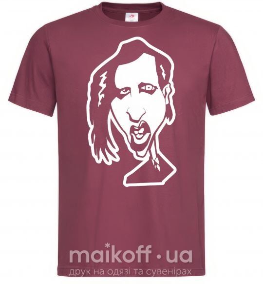 Чоловіча футболка Marilyn Manson face Бордовий фото