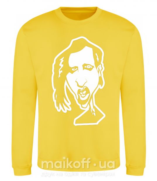 Світшот Marilyn Manson face Сонячно жовтий фото