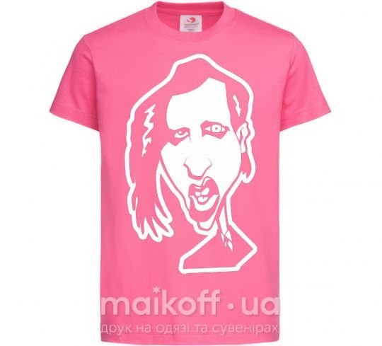 Дитяча футболка Marilyn Manson face Яскраво-рожевий фото