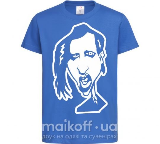Детская футболка Marilyn Manson face Ярко-синий фото