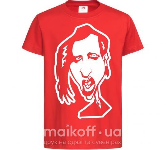 Детская футболка Marilyn Manson face Красный фото