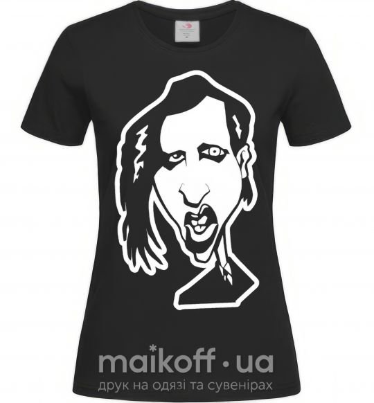 Женская футболка Marilyn Manson face Черный фото