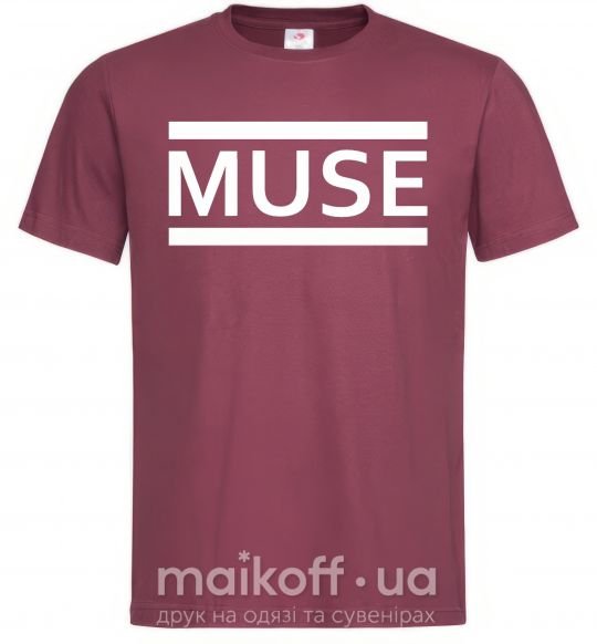 Мужская футболка Muse logo white Бордовый фото