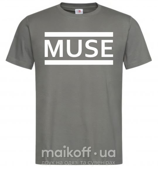 Мужская футболка Muse logo white Графит фото