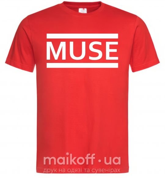 Мужская футболка Muse logo white Красный фото