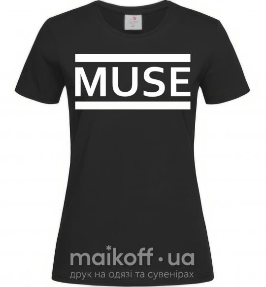Женская футболка Muse logo white Черный фото