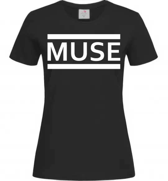 Женская футболка Muse logo white Черный фото