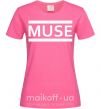 Женская футболка Muse logo white Ярко-розовый фото