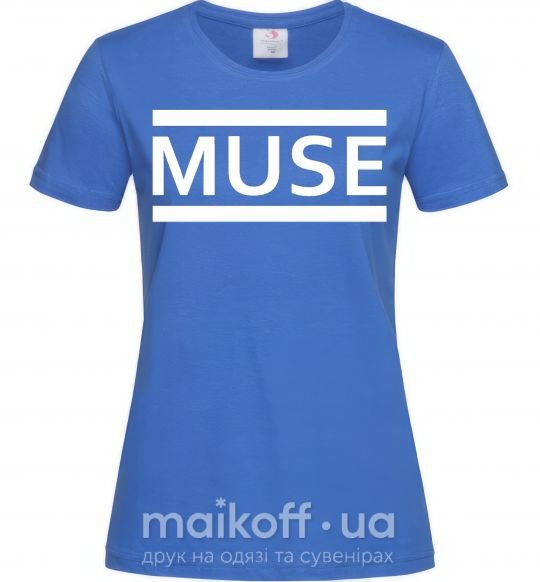 Жіноча футболка Muse logo white Яскраво-синій фото
