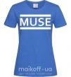 Жіноча футболка Muse logo white Яскраво-синій фото