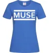 Женская футболка Muse logo white Ярко-синий Женская футболка Muse logo white Ярко-синий фото