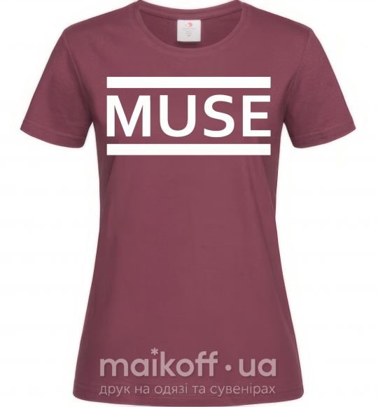 Женская футболка Muse logo white Бордовый фото