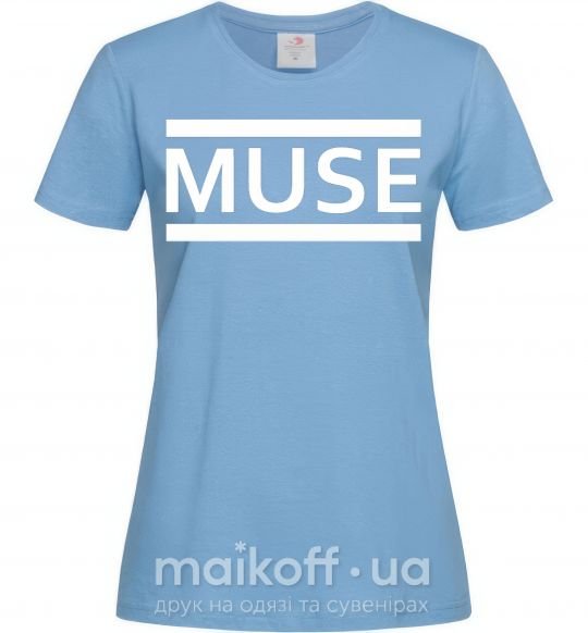 Жіноча футболка Muse logo white Блакитний фото