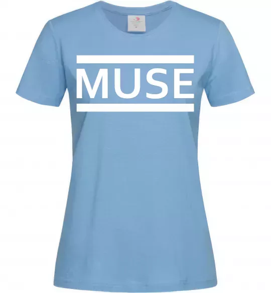 Женская футболка Muse logo white Голубой фото