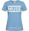 Женская футболка Muse logo white Голубой фото