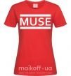 Женская футболка Muse logo white Красный фото