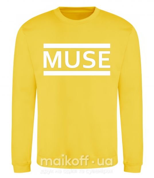 Світшот Muse logo white Сонячно жовтий фото