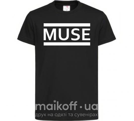 Детская футболка Muse logo white Черный фото