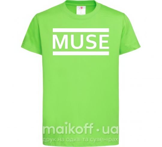 Детская футболка Muse logo white Лаймовый фото