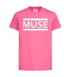 Детская футболка Muse logo white Ярко-розовый фото